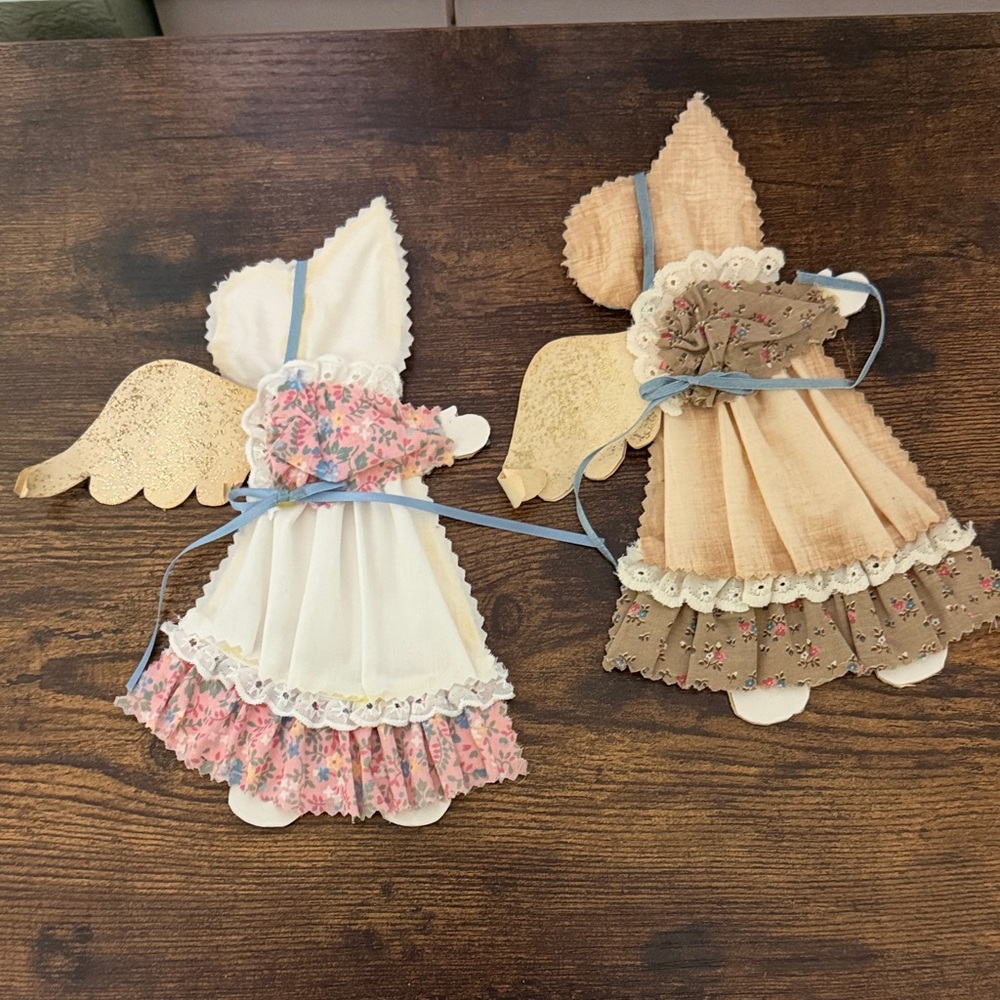 Handcrafted Vintage handcrafted angel paper doll set bonnet